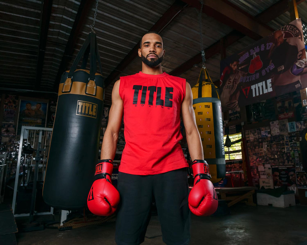 Безрукавка TITLE Boxing Iconic Block Muscle Tee Red Black цена