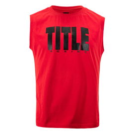 Sleeveless TITLE Boxing Iconic Block Muscle Tee Red Black