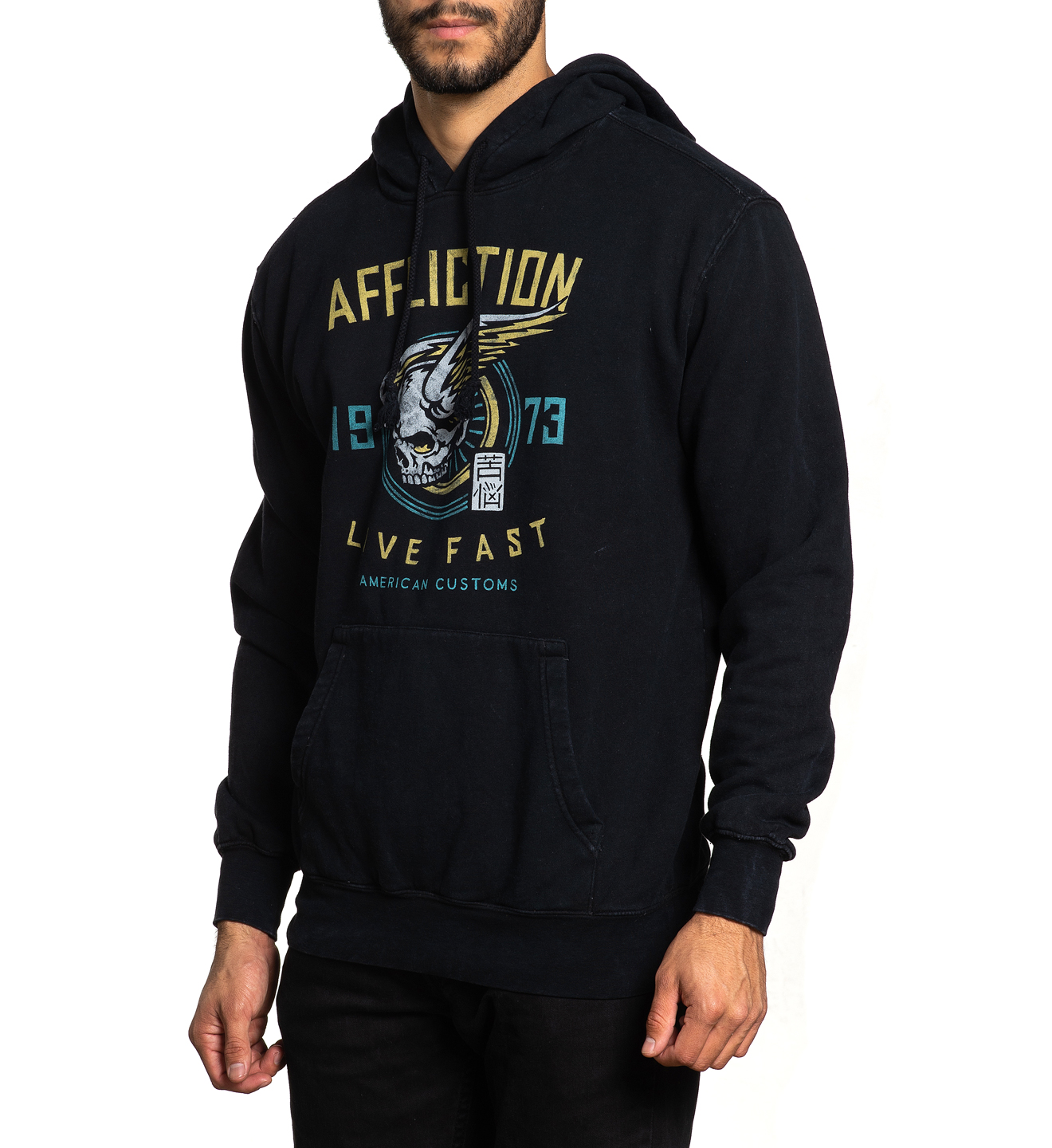 Толстовка Affliction Whiskey Smash Hood A24547 Black Lava Wash цена