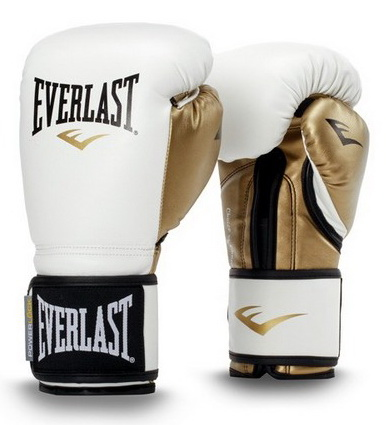 Боксерские перчатки Everlast Powerlock Training Gloves White Gold