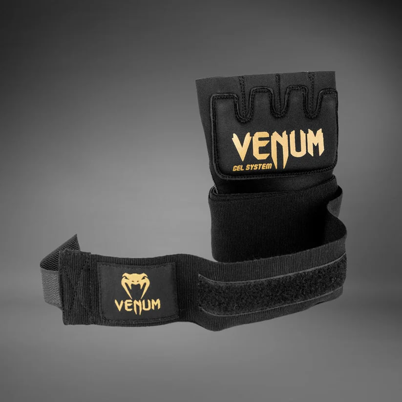 Накладки гелеві бинти Venum Gel Kontact Glove Wraps Black Gold ціна