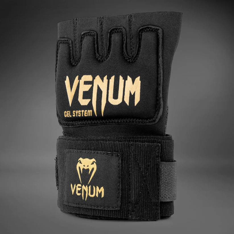Накладки гелеві бинти Venum Gel Kontact Glove Wraps Black Gold купити