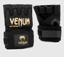 Накладки гелевые бинты Venum Gel Kontact Glove Wraps Black Gold