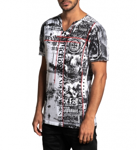 Affliction Road Crew SS Vneck White T-shirt price