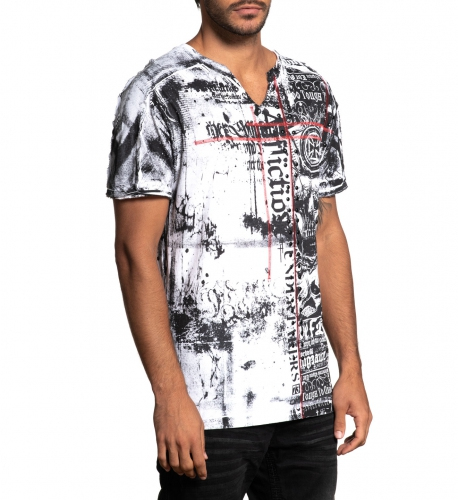 Affliction Road Crew SS Vneck White T-shirt photo