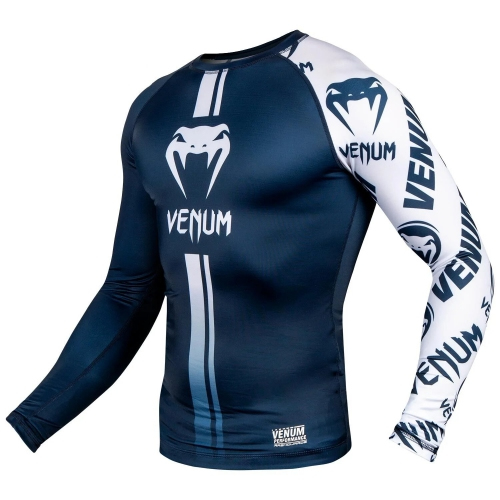 Рашгард Venum Logos Rashguard Long Sleeves Navy Blue White купити