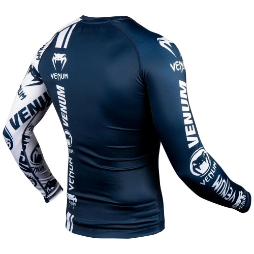Рашгард Venum Logos Rashguard Long Sleeves Navy Blue White ціна