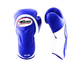 Боксерські рукавиці Twins Velcro Extra Design BGVL6 White Blue, Фото № 2