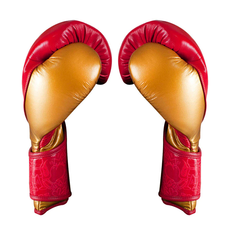 Боксерские перчатки Cleto Reyes High Precision Leather Training Gloves Red Gold купить