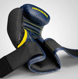 Боксерские перчатки Hayabusa T3 Boxing Gloves Navy Yellow, Фото № 6