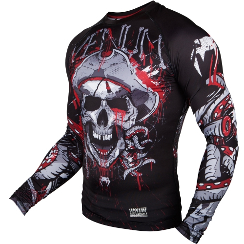 Рашгард Venum Pirate 3.0 Rashguard Long Sleeves Black Red фото