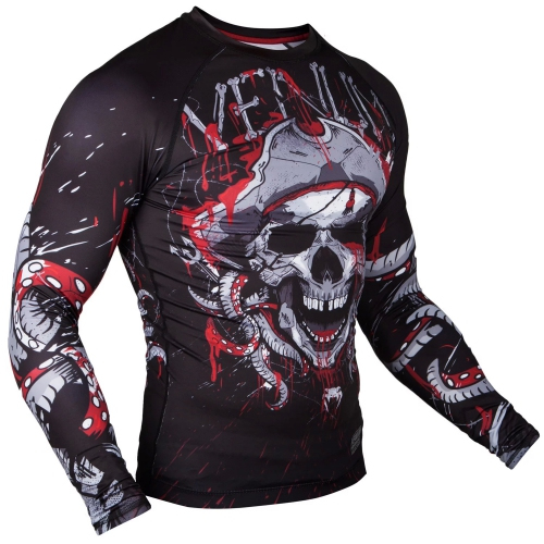 Рашгард Venum Pirate 3.0 Rashguard Long Sleeves Black Red цена