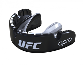 Капа OPRO Self-fit UFC Full Pack Gold Braces Black Silver