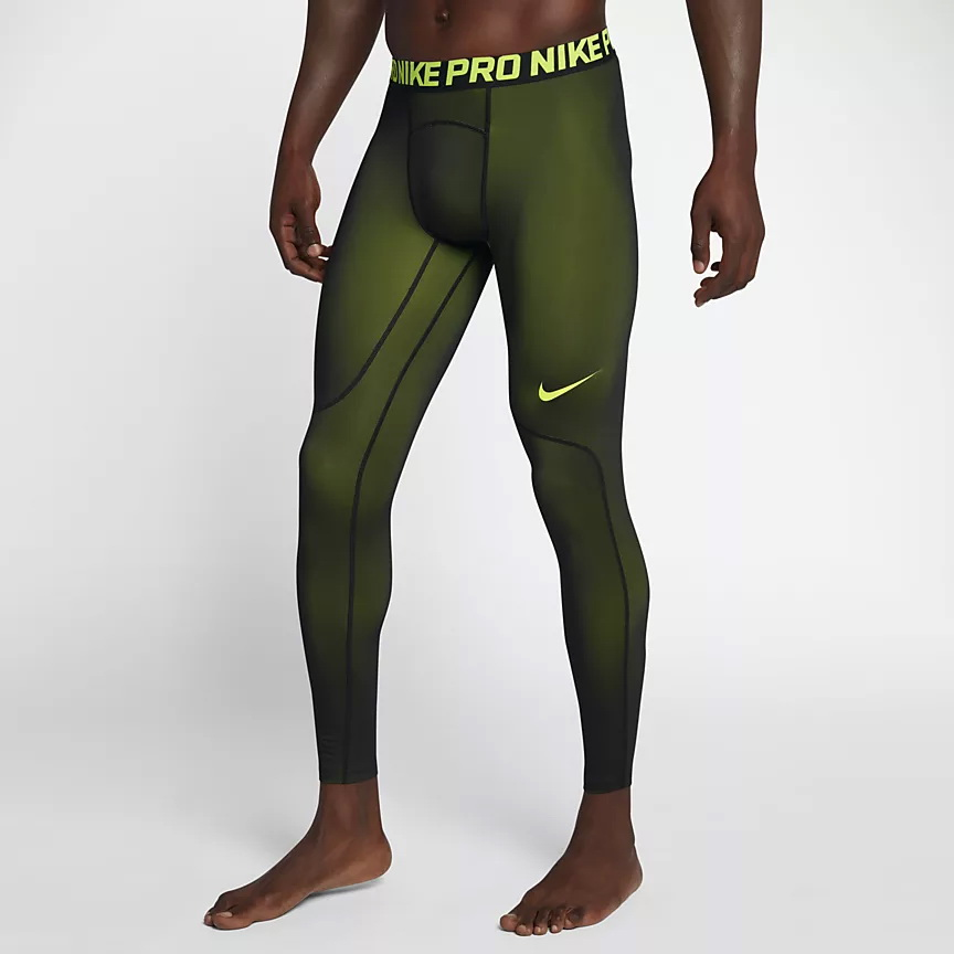 Тренировочные штаны Nike Pro Colorburst Mens Training Tights Volt Black