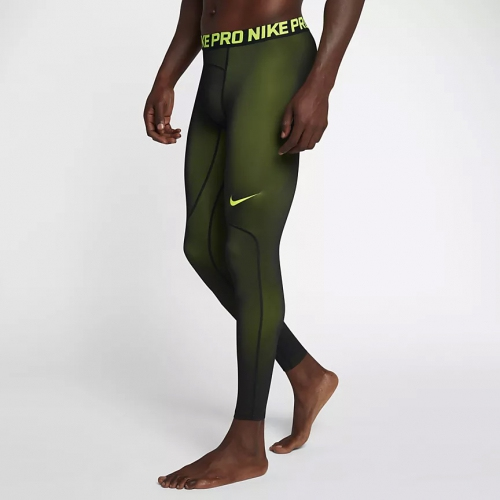 Nike Pro Colorburst Mens Training Tights Volt Black photo
