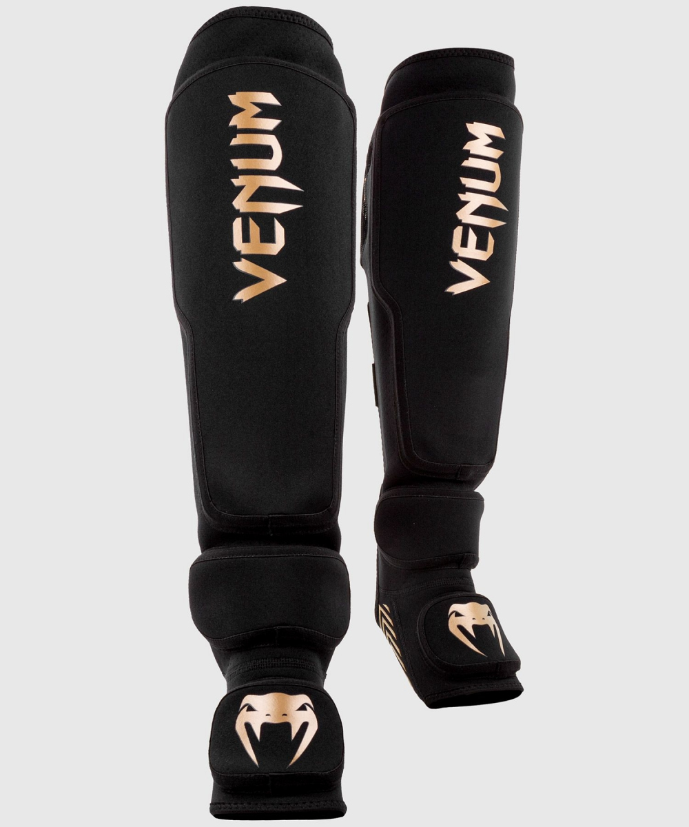 Защита ног Venum Kontact Evo Shinguards Black Gold