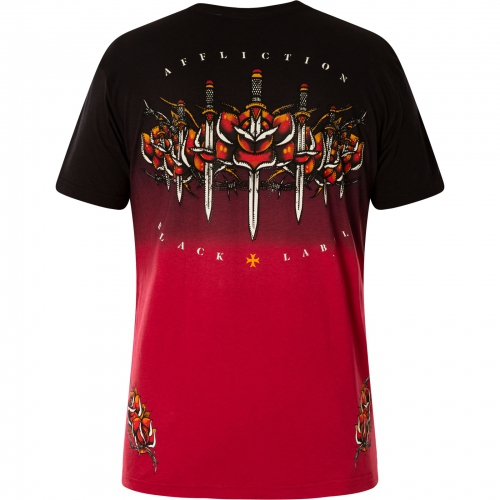 Футболка Affliction Mens Mortal Temple Short Sleeve Tee Black Dirty Red купити