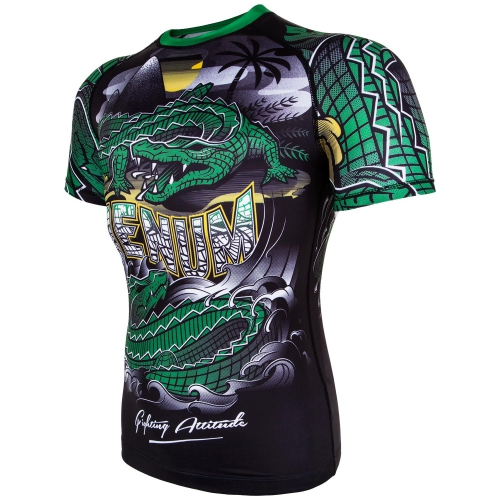 Рашгард Venum Crocodile Rashguard Short Sleeves Black Green купить