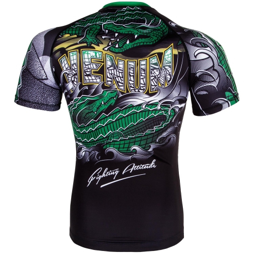 Рашгард Venum Crocodile Rashguard Short Sleeves Black Green оригинал