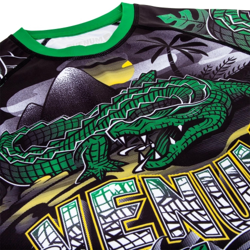 Рашгард Venum Crocodile Rashguard Short Sleeves Black Green размер