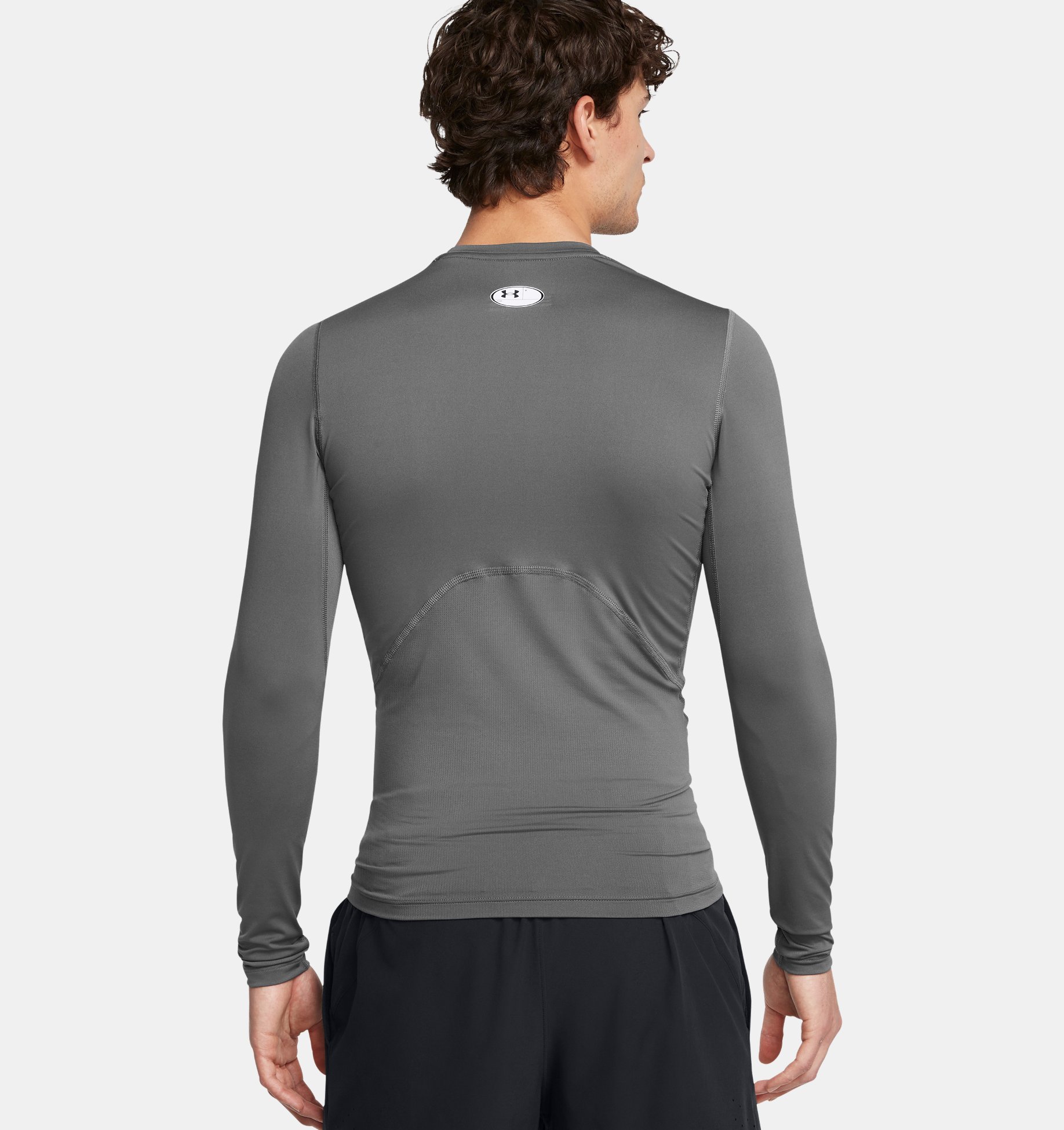 Mens Compression Long Sleeve Under Armour HeatGear® Castlerock White photo