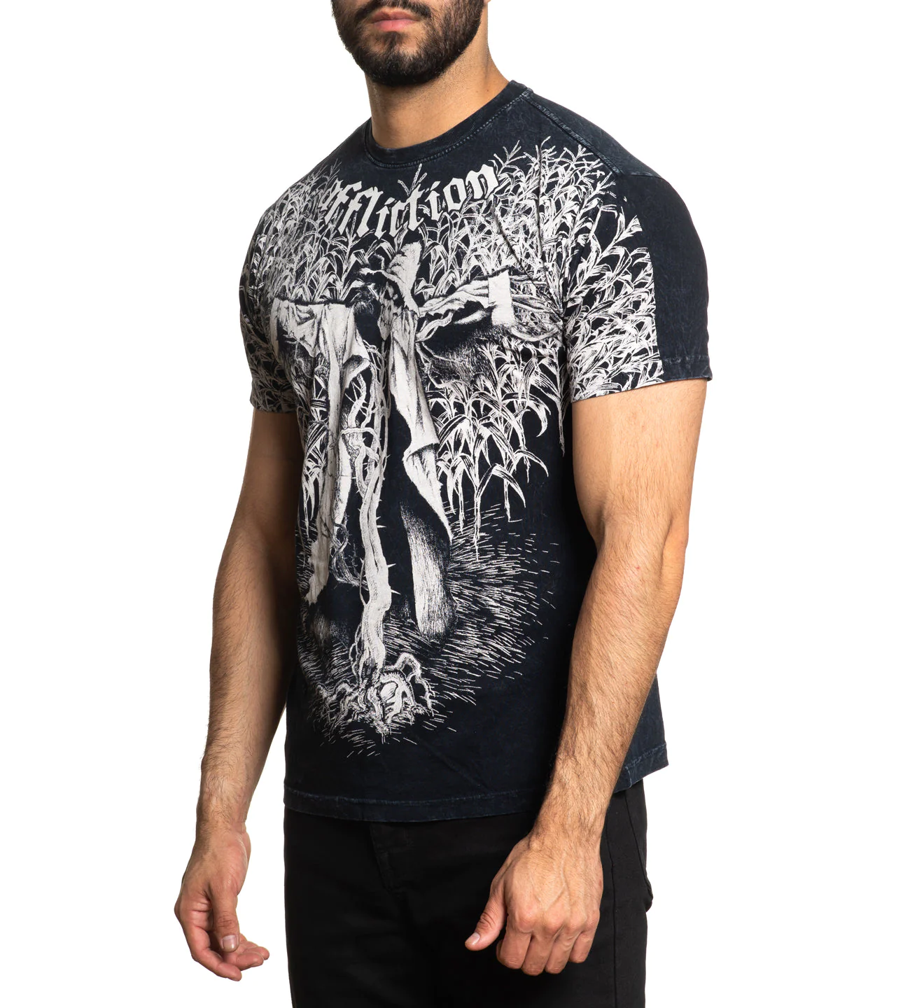 Affliction Scarecrow Black Lava Wash T-shirt photo