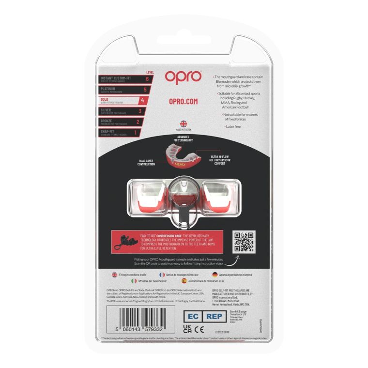 Детская капа Opro Self-fit GEN5 Youth Gold Red Pearl размер