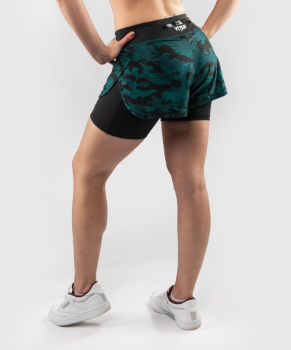 Компресійні шорти Venum Defender Hybrid Compression Shorts Black Green ціна