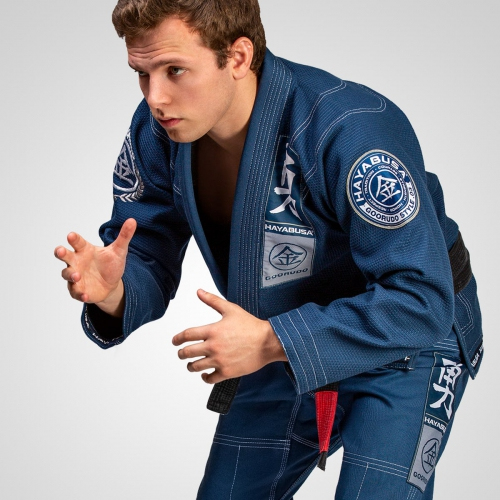 Kimono Hayabusa Goorudo 3 Gold Weave Jiu Jitsu Gi Blue photo