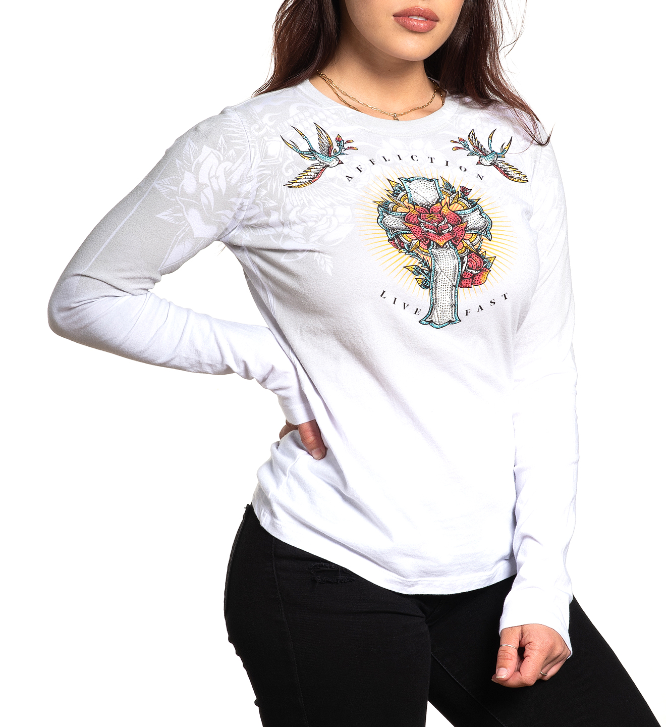 Женский лонгслив Devoted to Glory AW24259 White цена