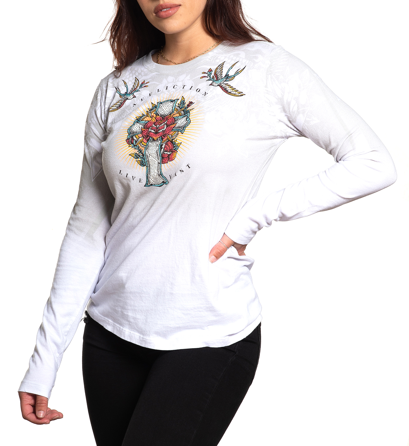 Женский лонгслив Devoted to Glory AW24259 White фото