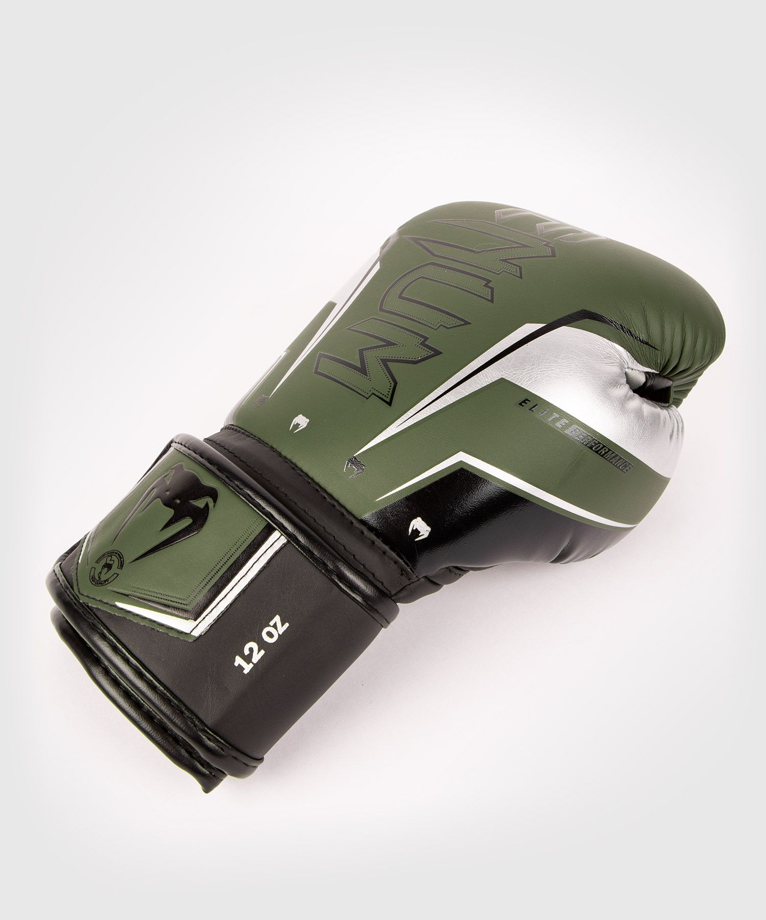 Venum Elite Evo Boxing Gloves Khaki Silver photo