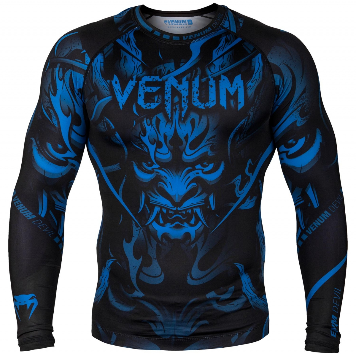 Рашгард Venum Devil Rashguard Long Sleeves Blue Black
