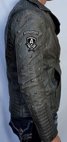 Кожаная куртка Affliction American Reborn Jacket Gun Metal ціна