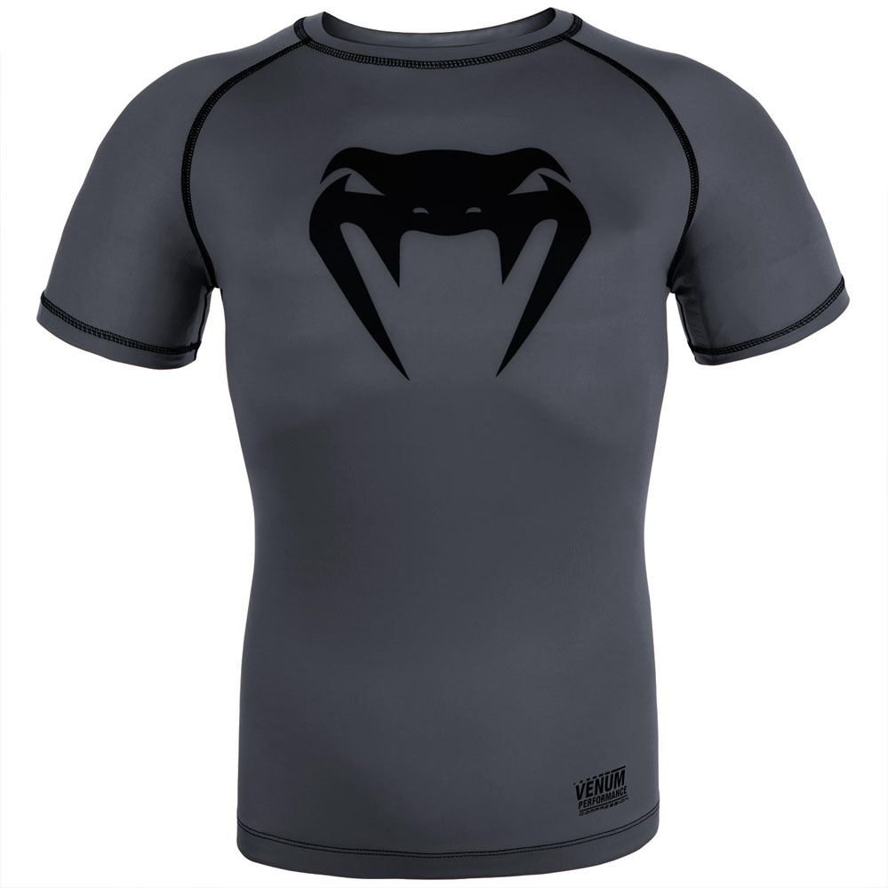 Компрессионная футболка Venum Contender 3.0 Compression T-shirt Short Sleeves Heather Grey/Black