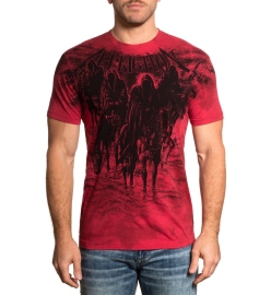 Affliction Black Night Tee Mars Red Tea Stain T-shirt