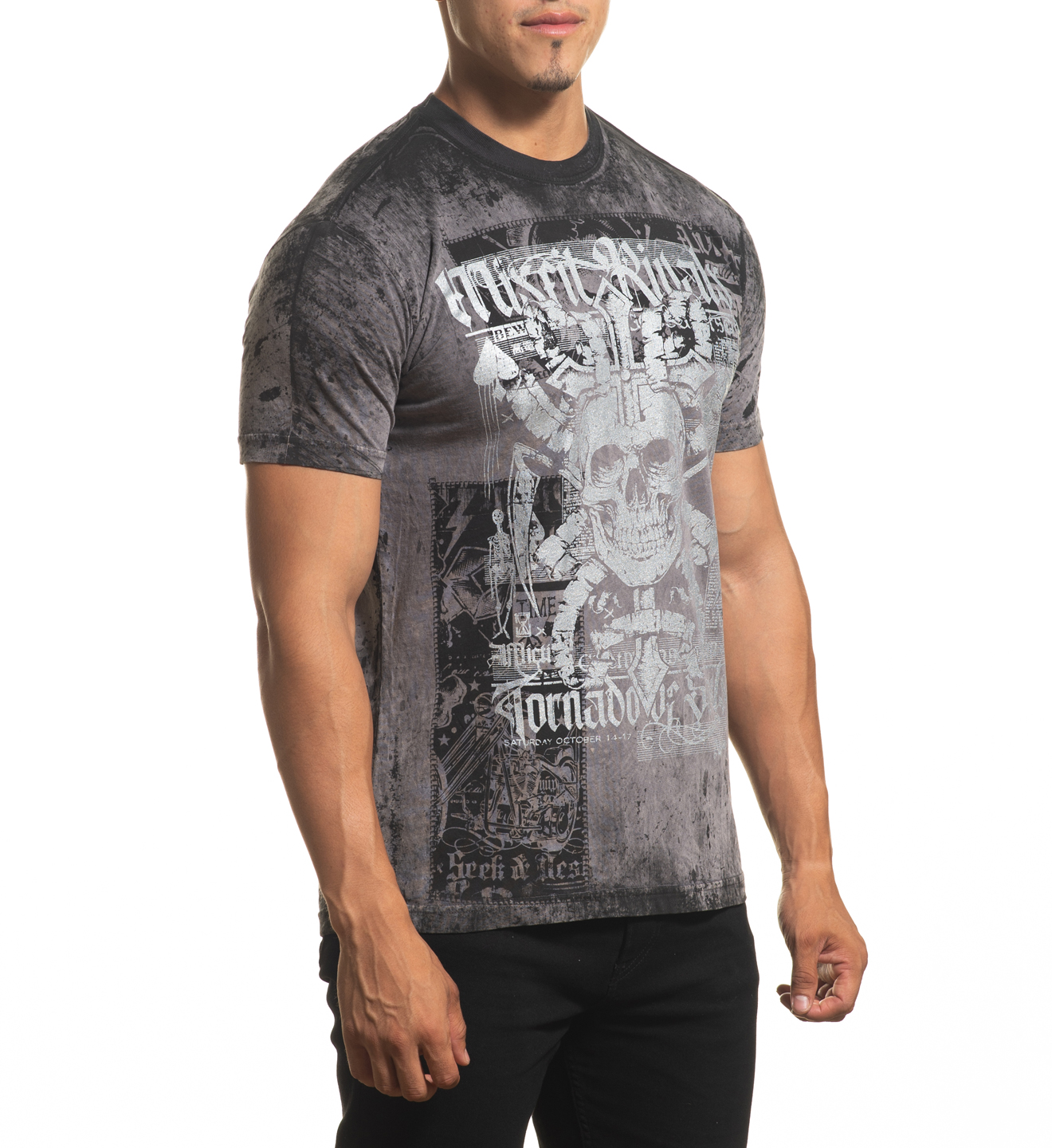 Футболка Affliction Misfit Rivals A24322 Excalibur Lava Wash цена