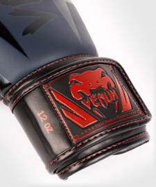 Боксерские перчатки Venum Elite Boxing Gloves Navy Blue Black-Red, Фото № 4