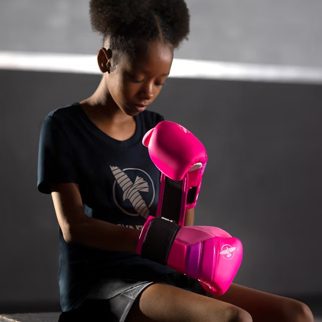 Hayabusa T3 Kids Boxing Gloves Neon Pink photo