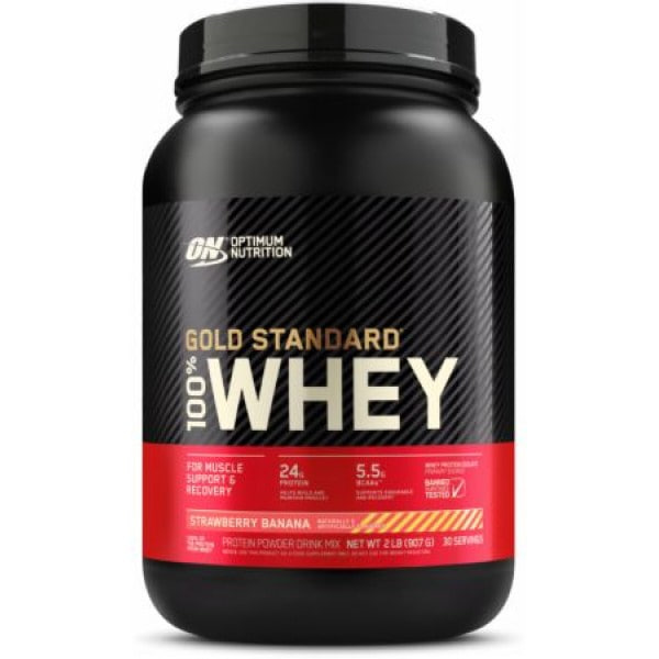 Сироватковий протеїн Optimum Nutrition Whey Gold Standart 907 г - strawberry-banana