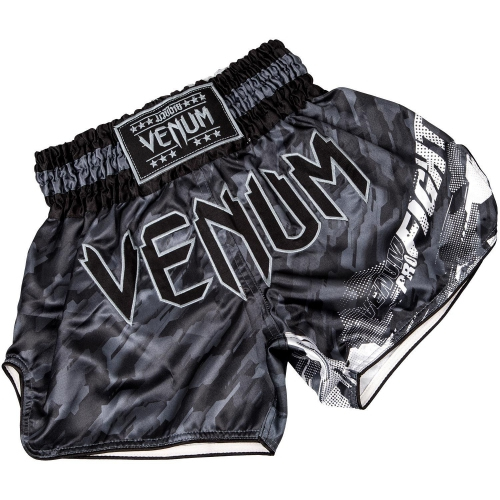 Шорти для тайсього боксу Venum Tecmo Muay Thai Shorts Dark Grey ціна