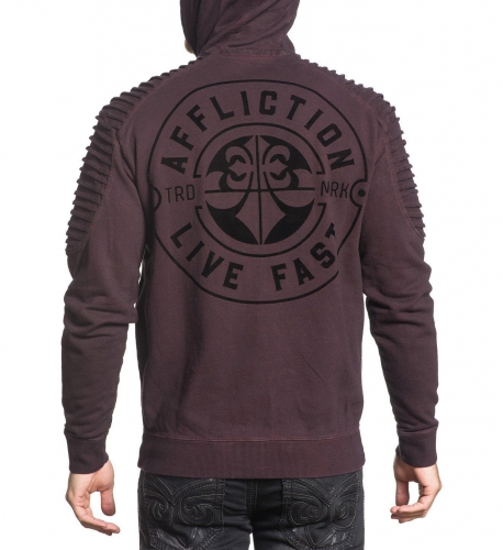 Affliction Zip It Hoodie Rio Red buy