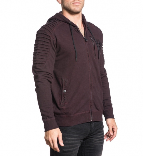 Affliction Zip It Hoodie Rio Red photo