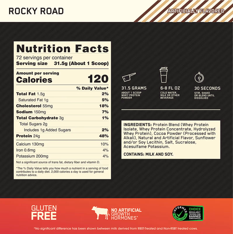 Optimum Nutrition Gold Standard 100% Whey Rocky Road price