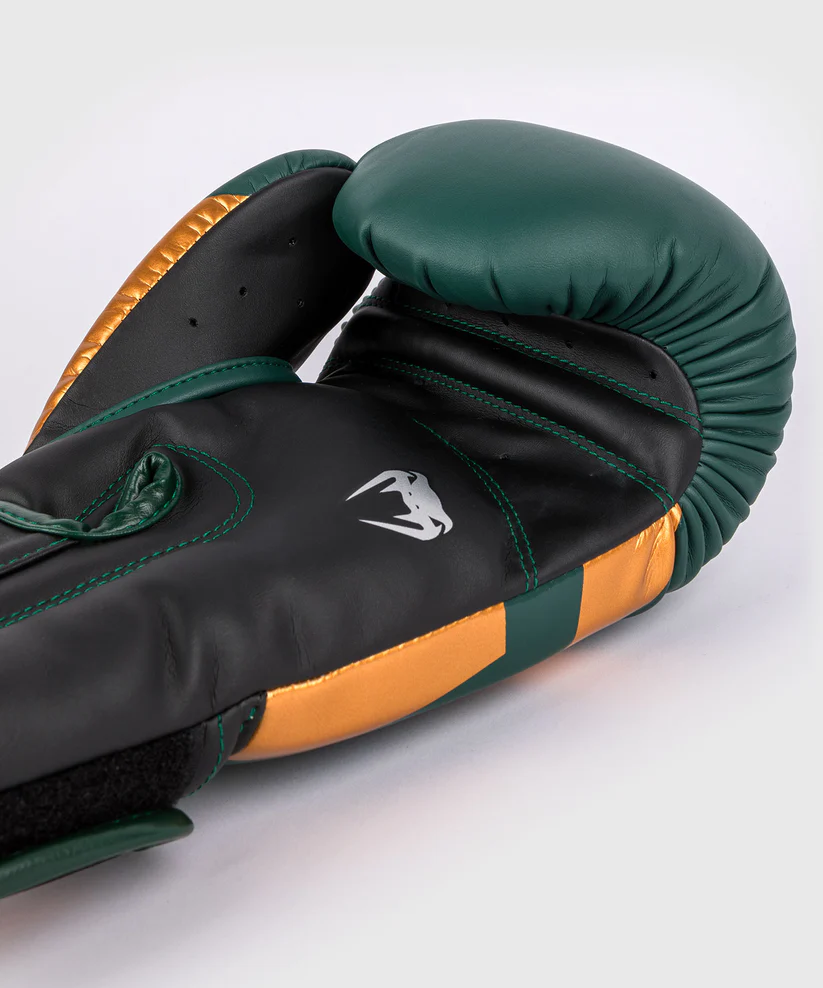 Боксерские перчатки Venum Elite Boxing Gloves - Green Bronze Silver цена