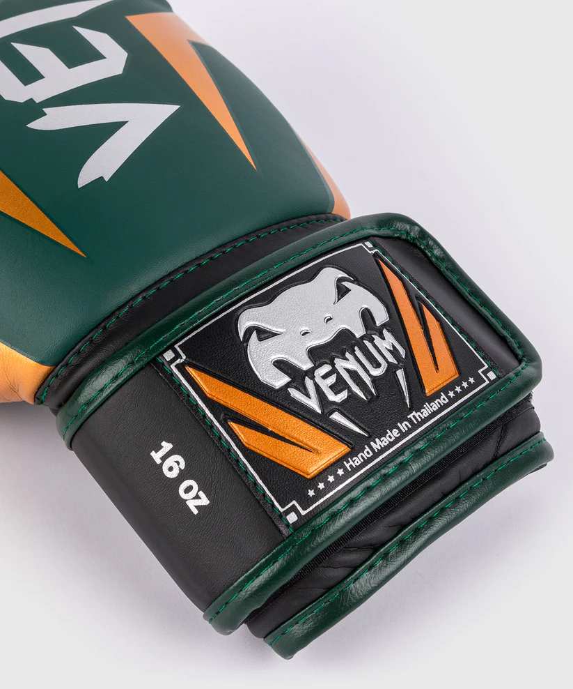 Боксерские перчатки Venum Elite Boxing Gloves - Green Bronze Silver купить