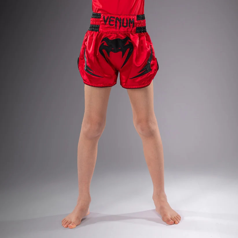 Childrens shorts Venum Inferno Kids Muay Thai shorts Cherry Red 