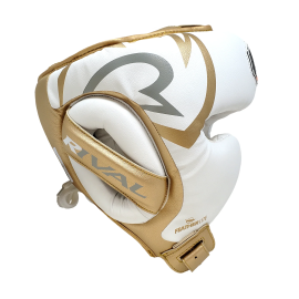 Боксерский шлем Rival RHG100 Professional Headgear White Gold, Фото № 3