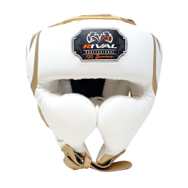 Боксерский шлем Rival RHG100 Professional Headgear White Gold, Фото № 2