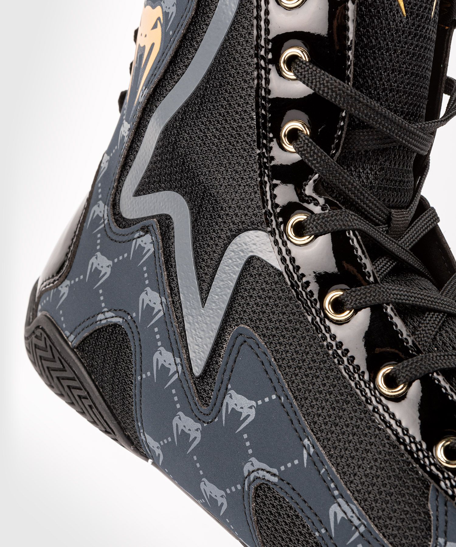 Venum Elite Evo Monogram Boxing Shoes Black Navy Blue original